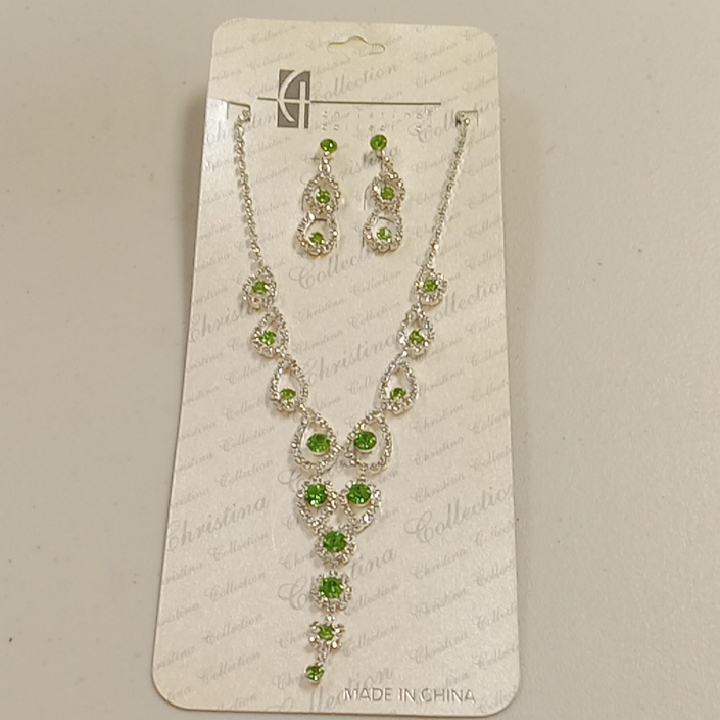 Christina Green And Silver Necklace Set